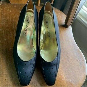 Vintage St John Satin Black Pumps | Size 9